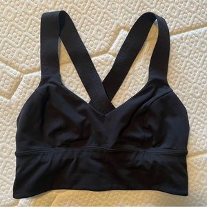 lululemon black longline racerback sports bra